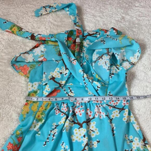 Vintage 70s Union flutter sleeve novelty print Japanese Geisha maxi dress, 10 - Picture 6 of 7